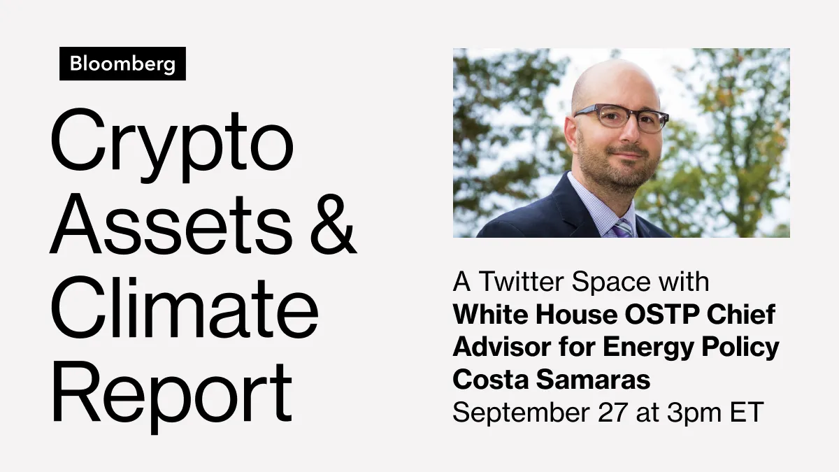Live Q&A: US Energy Policy Advisor Costa Samaras On Climate Crypto Report -  Bloomberg
