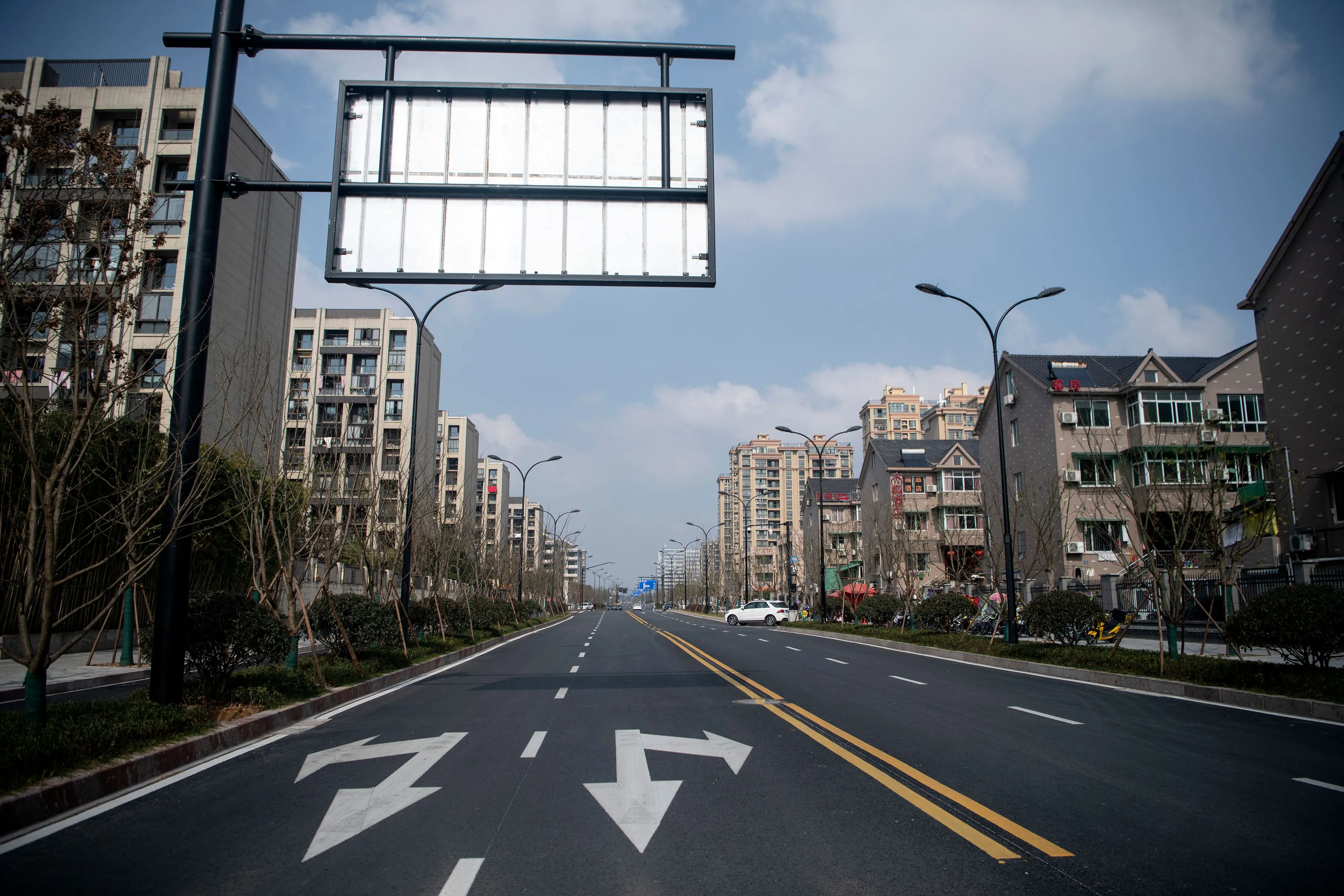 An empty street in Hangzhou on Feb. 5.