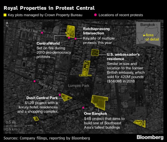 Thai Protests Target King’s Property Investments Worth Billions