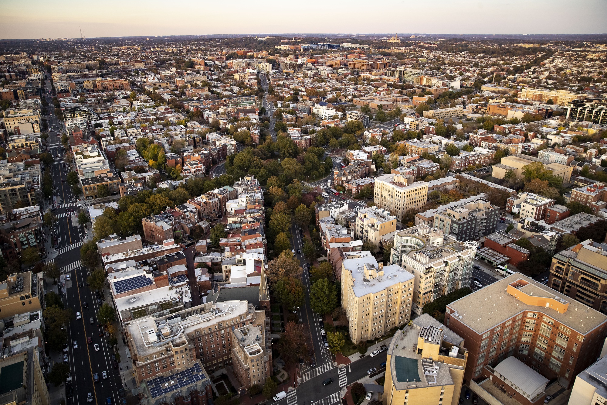 The Logan Circle neighborhood&nbsp;above Washington, D.C.