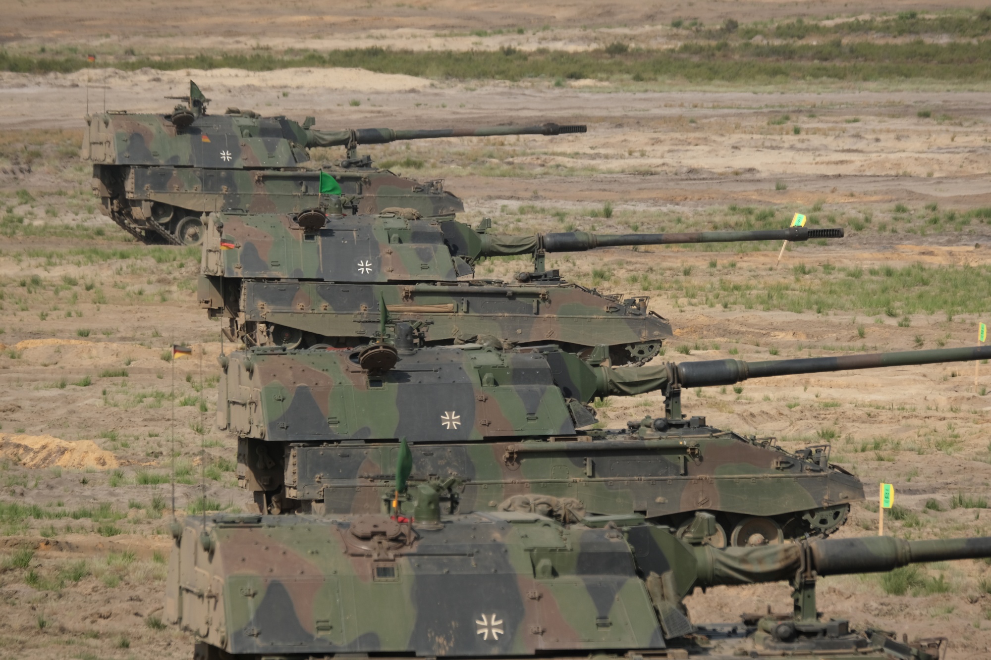 German PzH 2000 howitzers.