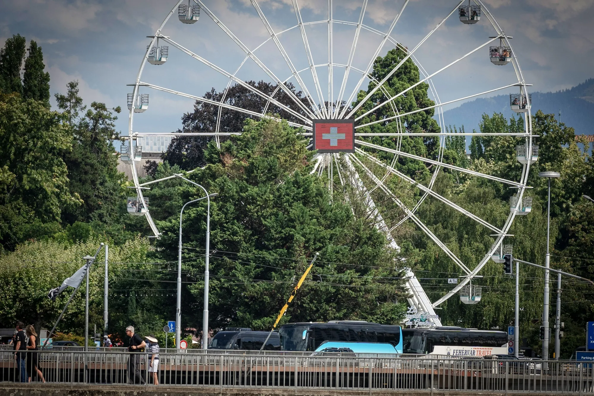 Swiss national day in Geneva, Switzerland.