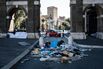 Piles of trash left in Piazzale Sisto V, around the corner from Termini station, the main train hub of Rome, on Oct. 15, 2017.