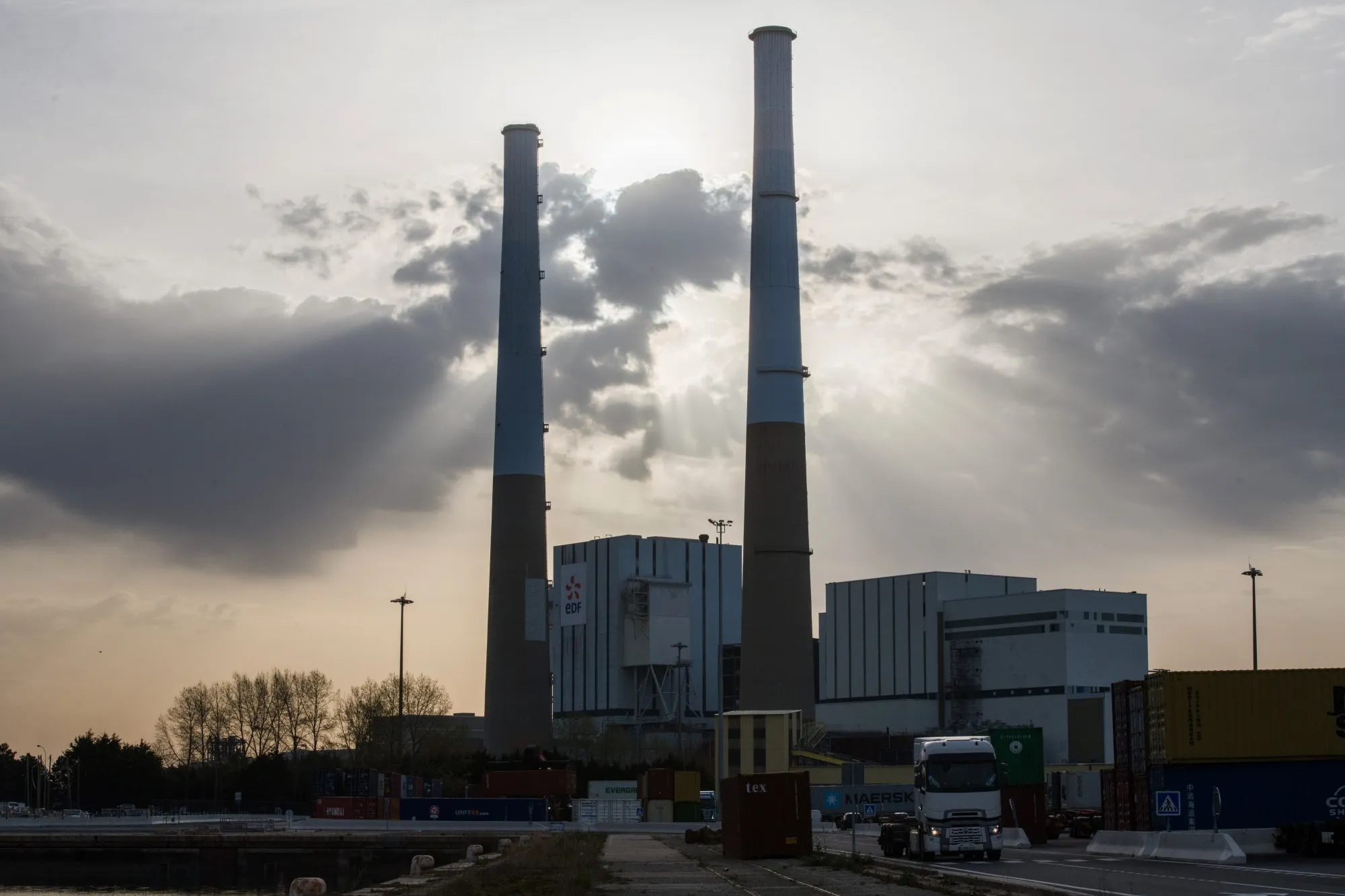 A coal-powered plant at the Port of Le Havre in Le Havre, France.
