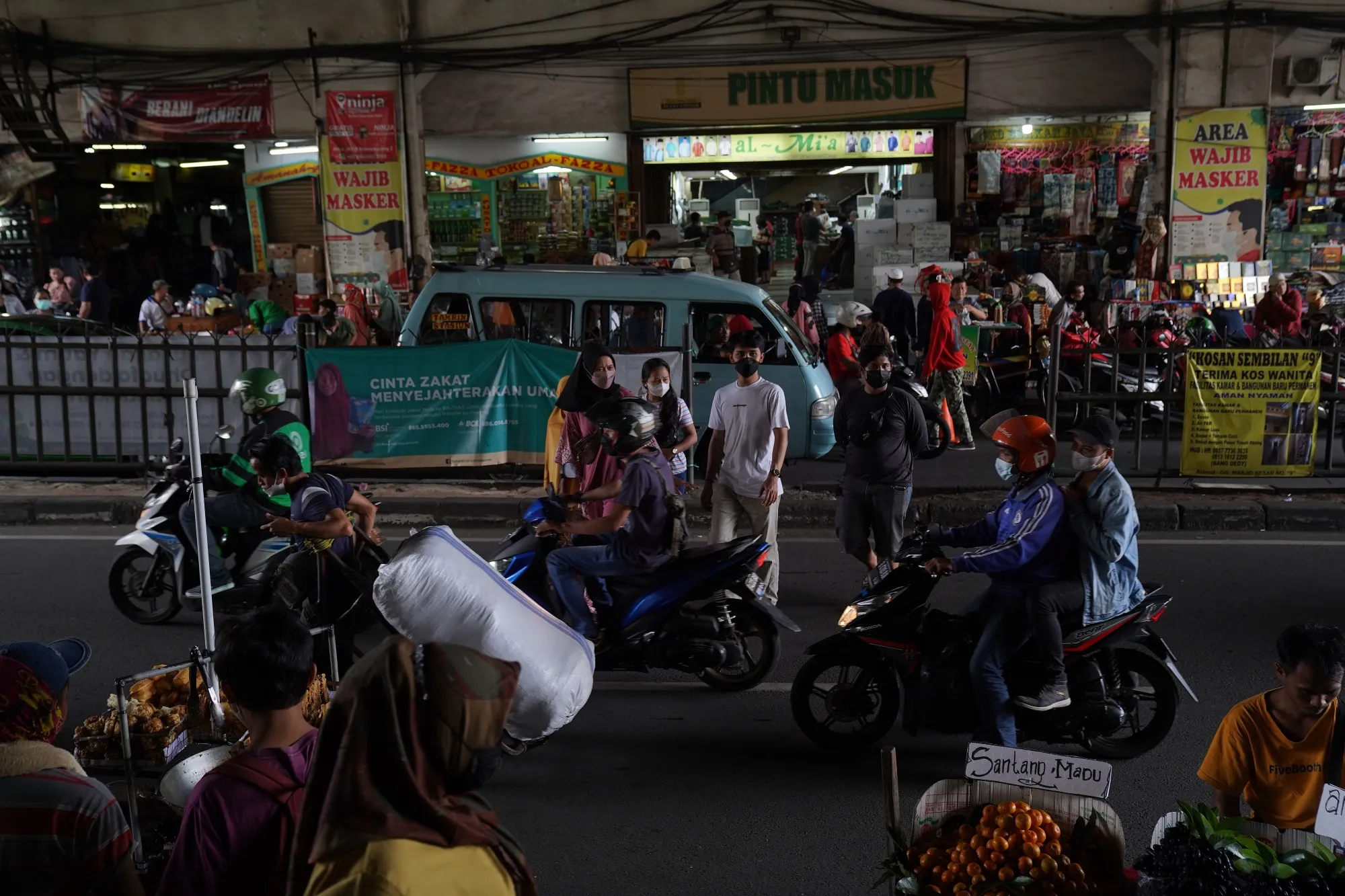Traffic outside the Tanah Abang market in Jakarta.