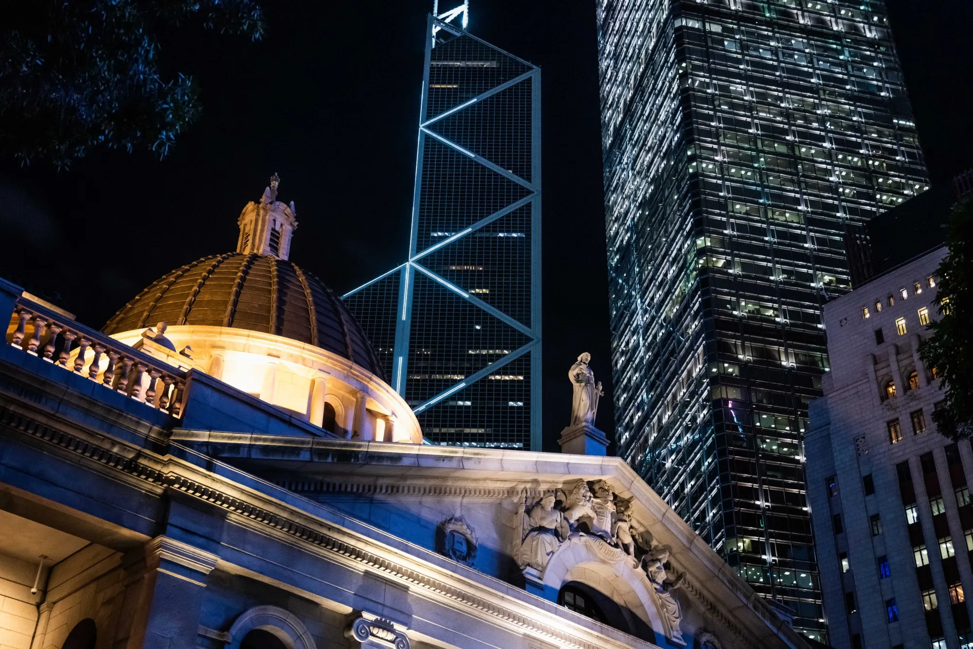 The Statue of Justice stands above the Court of Final Appeal building in the Central district in Hong Kong.