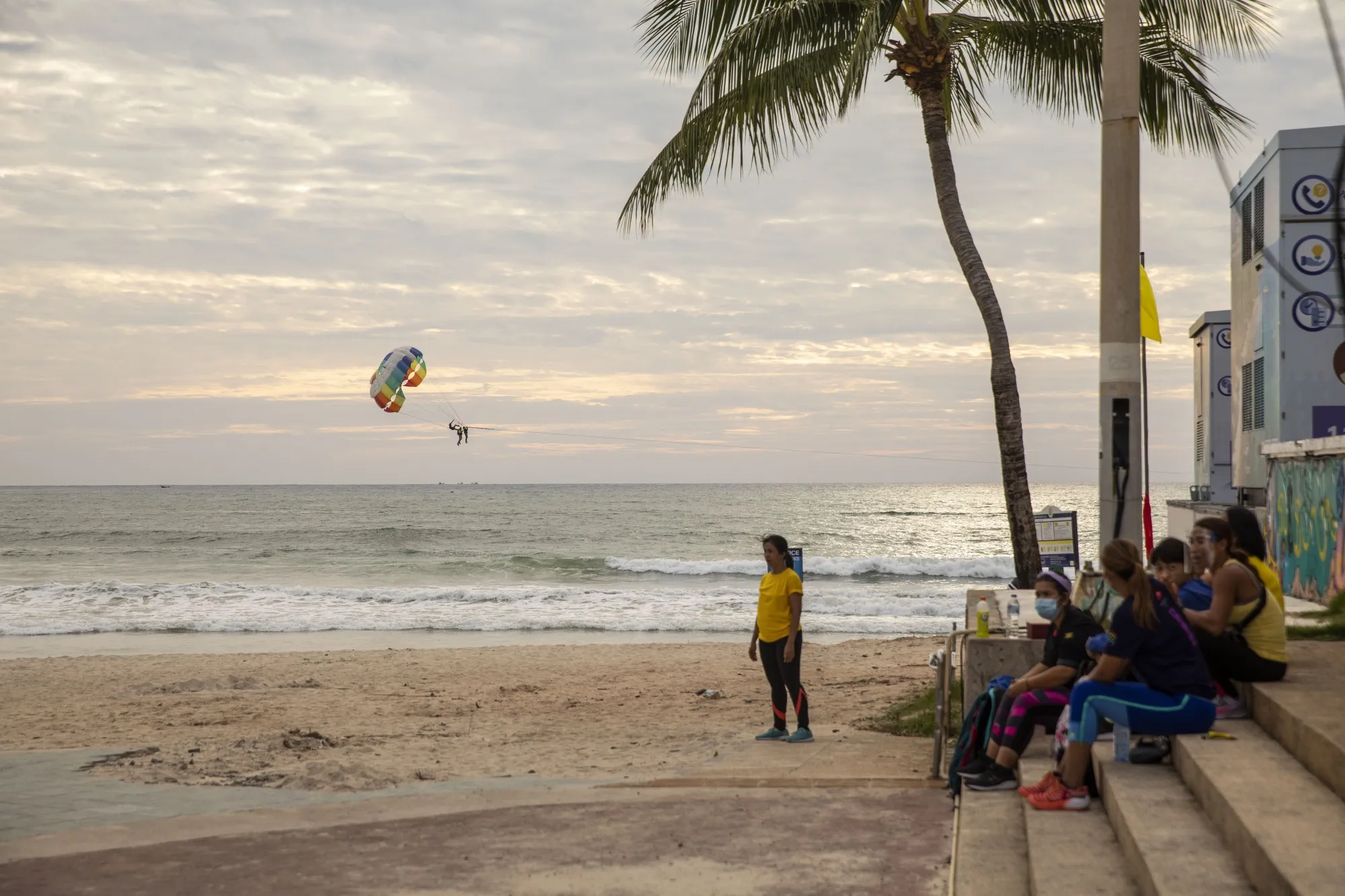 A near-empty Patong Beach in Phuket, on July 19.