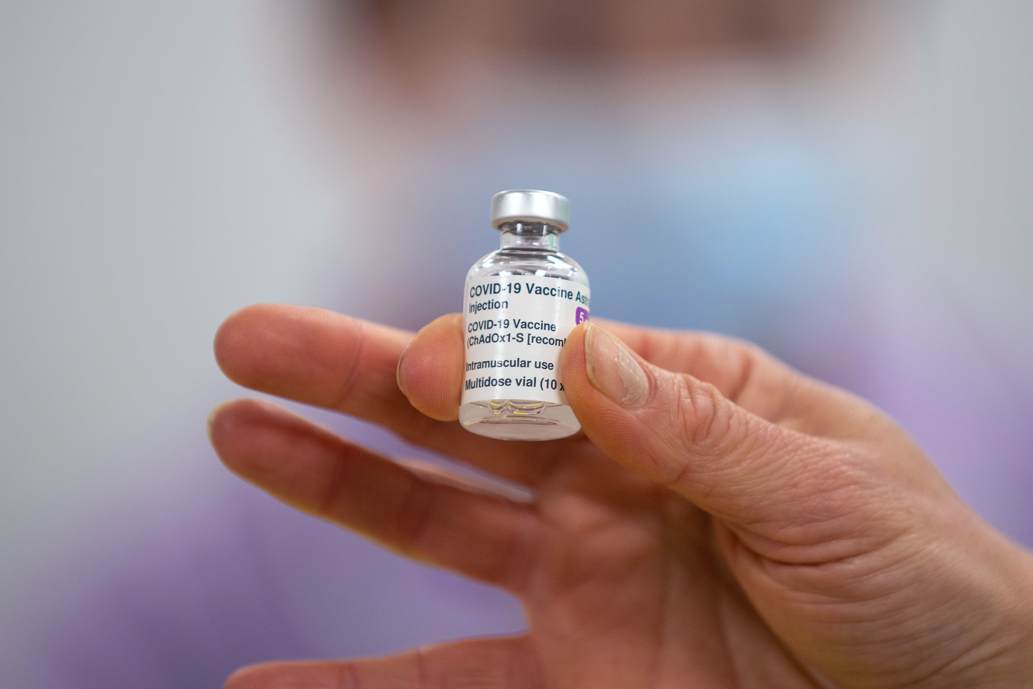A vial of the AstraZeneca Plc and the University of Oxford Covid-19 vaccine.