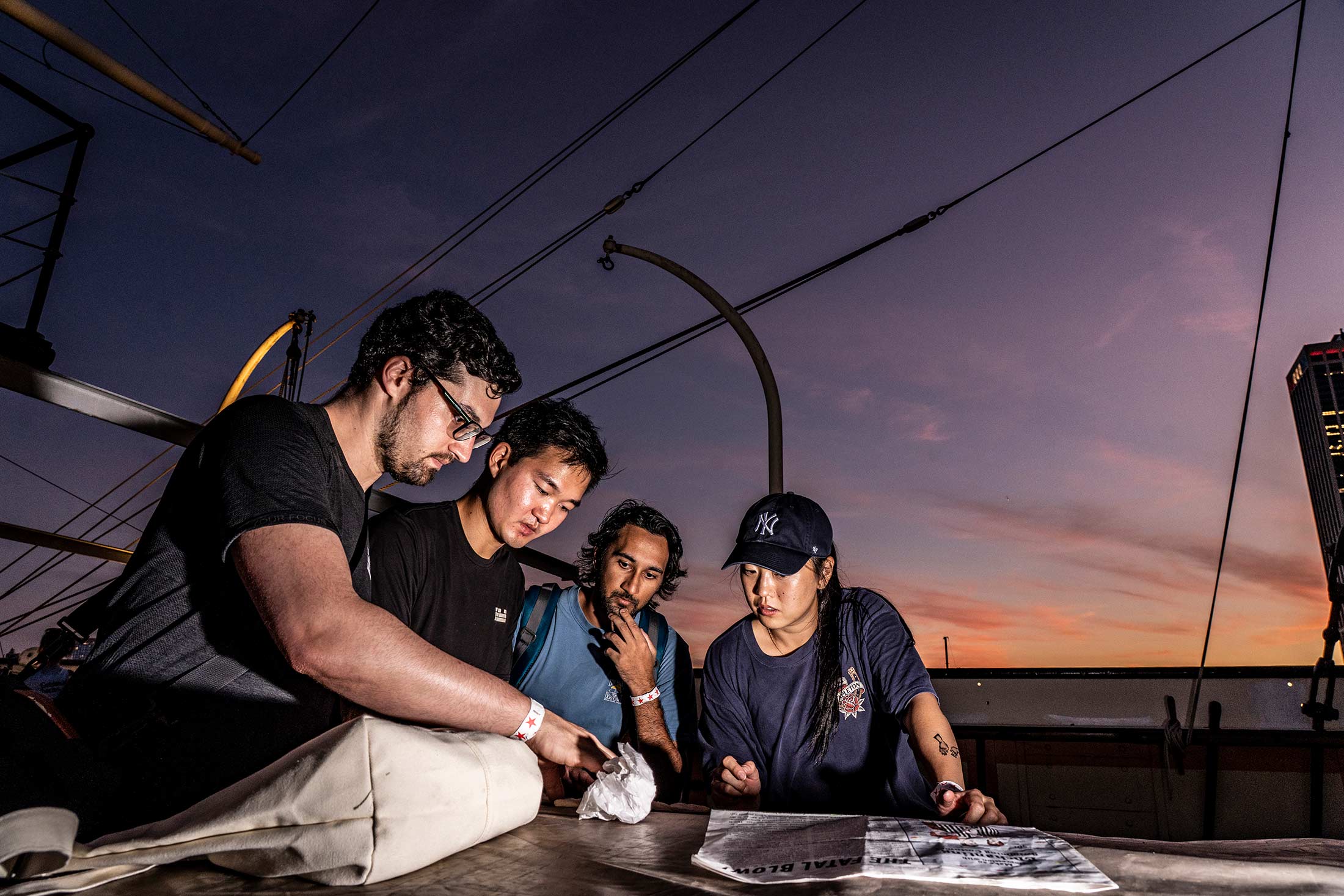 A team working at Pier 16 in Manhattan.