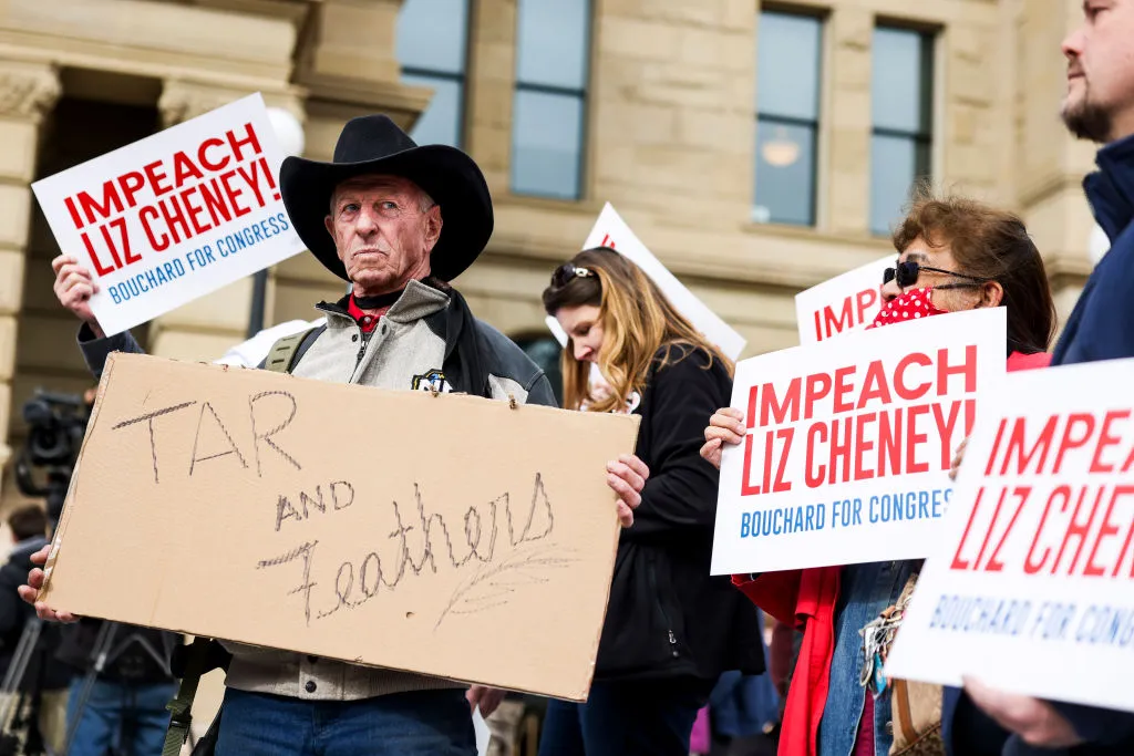 Making their feelings known in Cheyenne, January 2021.