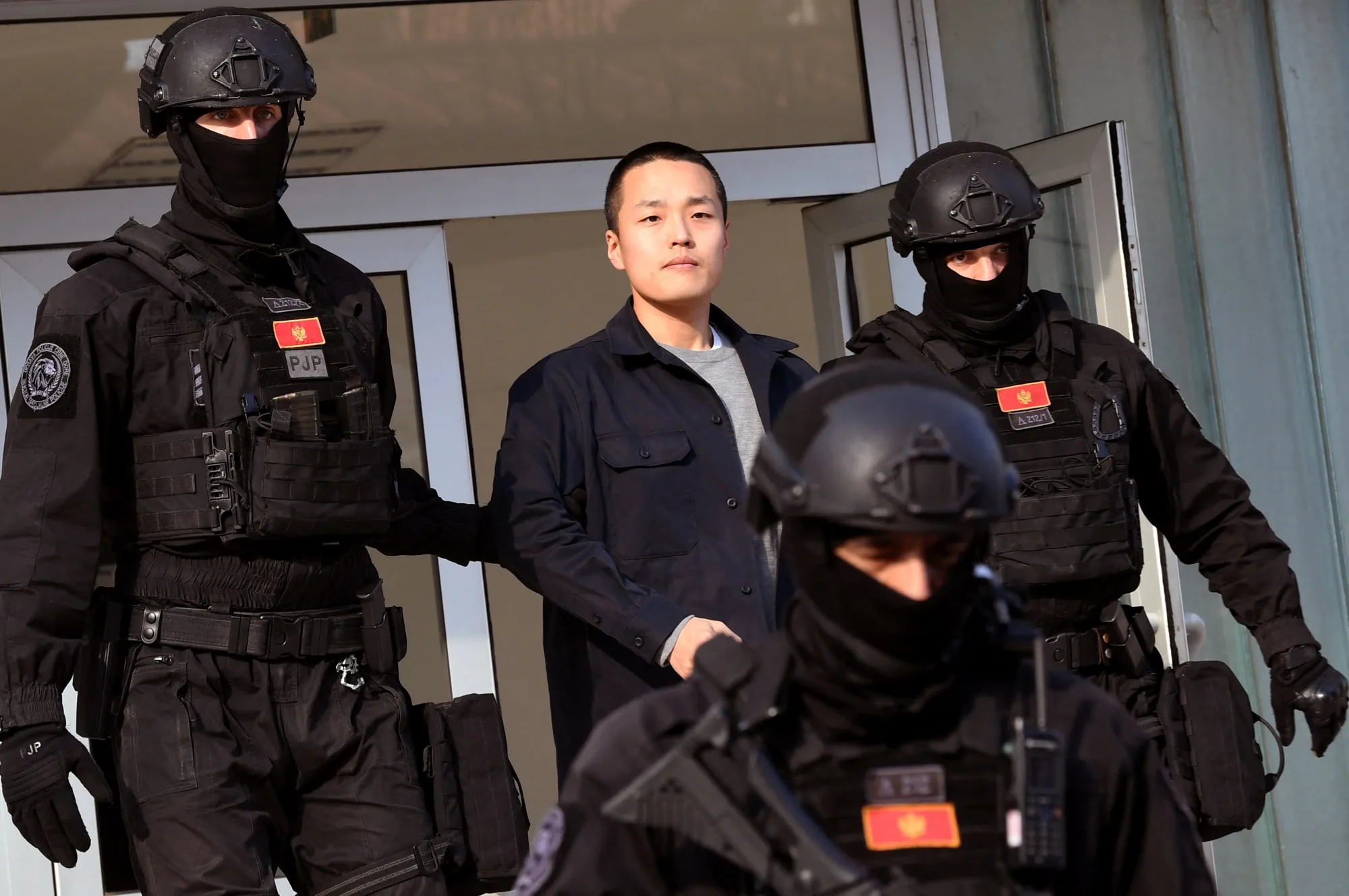 Do Kwon outside court in Podgorica, Montenegro, on March 23.