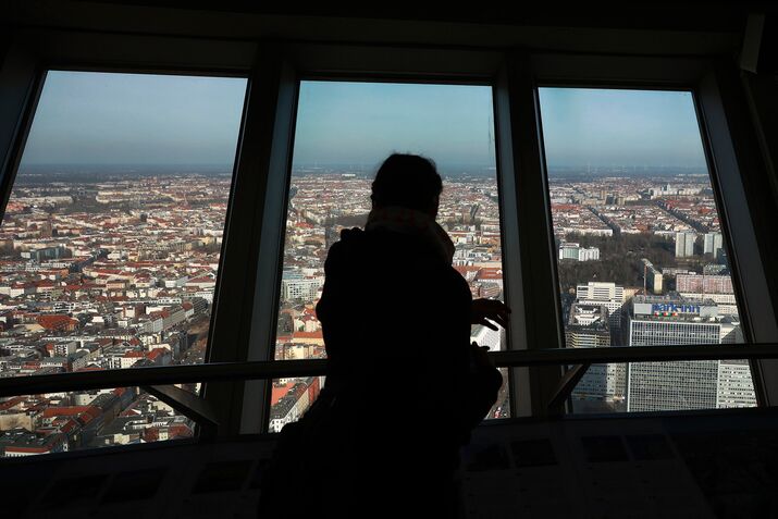 Cityscapes of Berlin as Scholz's SPD Crashes to Worst Election Result Ever in German Capital