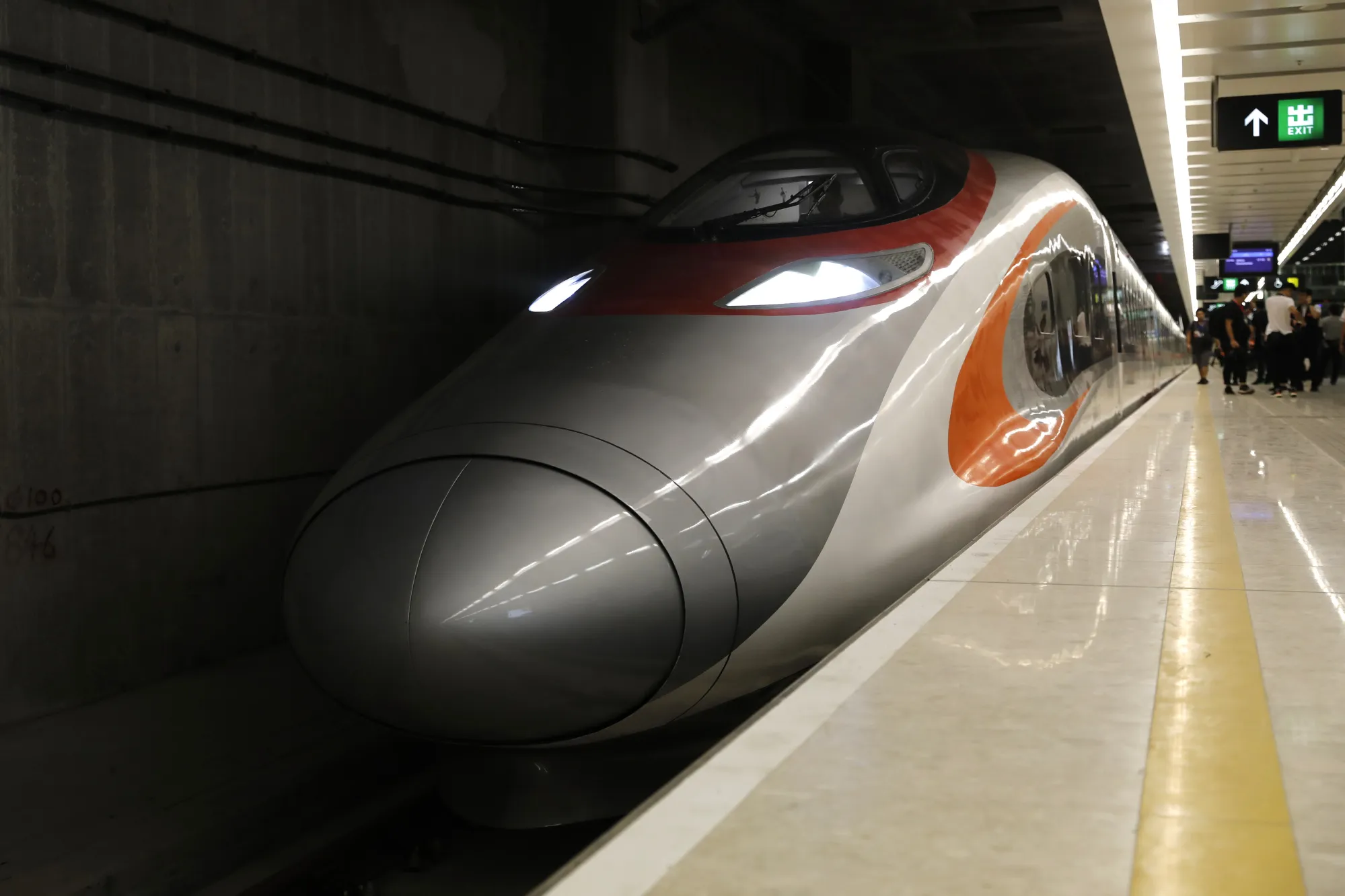 A high-speed train at West Kowloon