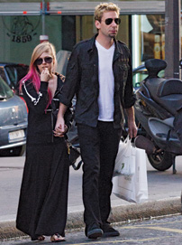 Kroeger with pop star, and fiancée, Avril Lavigne in Paris