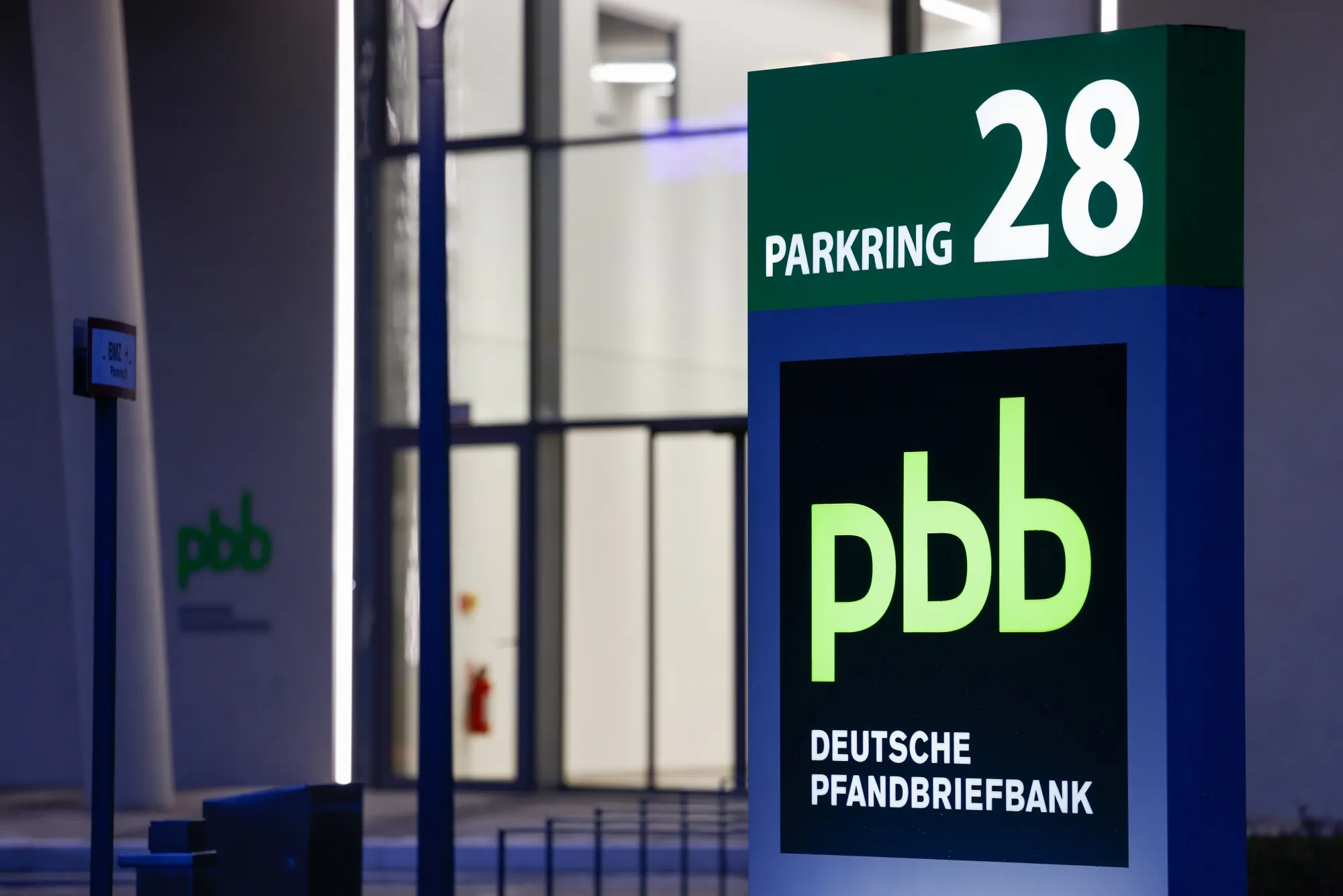 The headquarters of Deutsche Pfandbriefbank AG (PBB) in Garching, Germany, on&nbsp;Feb. 8.