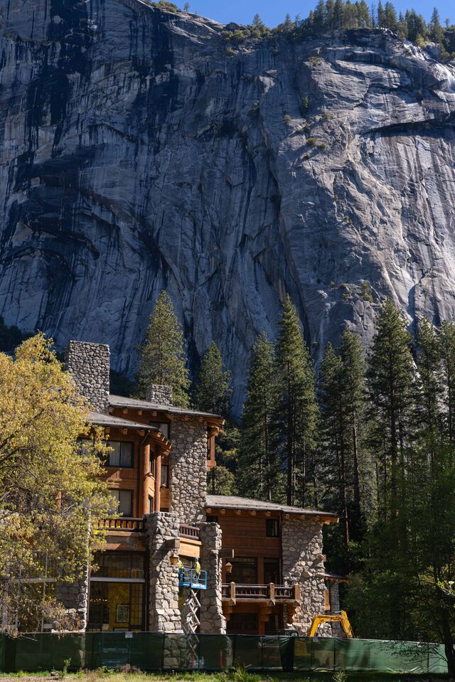 Ahwahnee Hotel under construction in May.