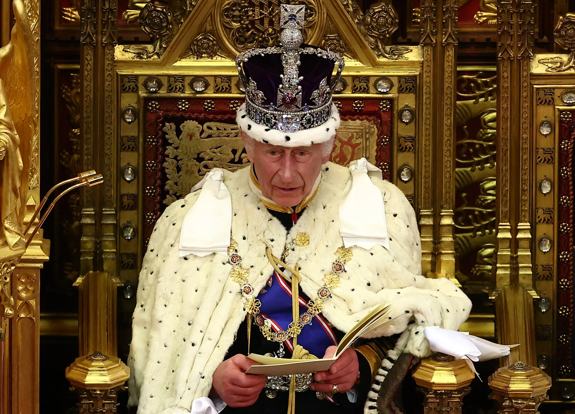King Charles III during the last King’s Speech, in the House of Lords on July 17, 2024.