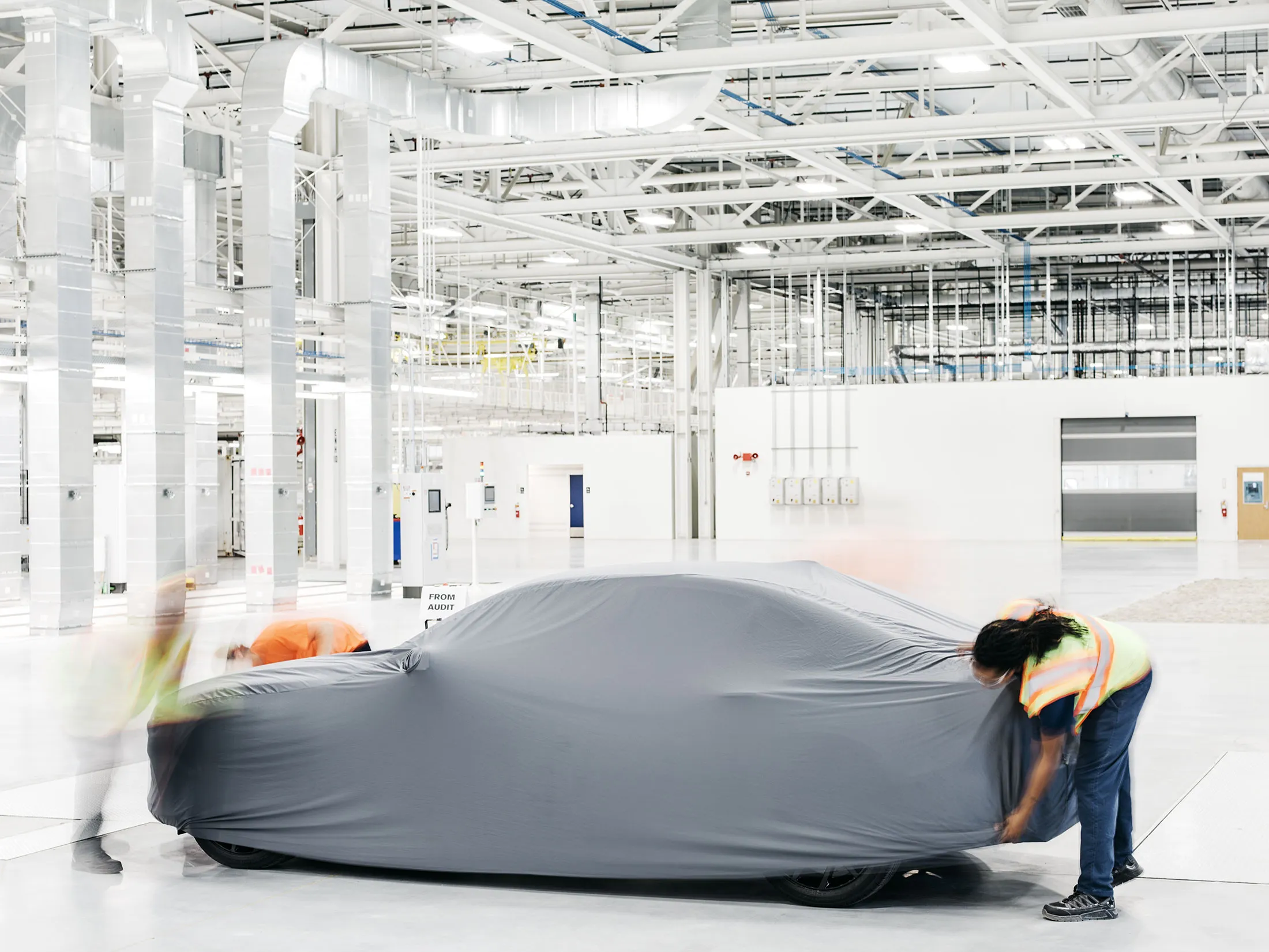 A 2019 S60, under wraps. It will be the first U.S.-made Volvo.