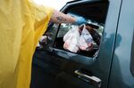 Food is distributed during a mobile food pantry in Immokalee, Florida.