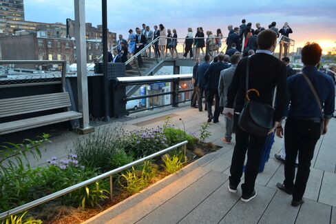 Procession at sunset on the High Line