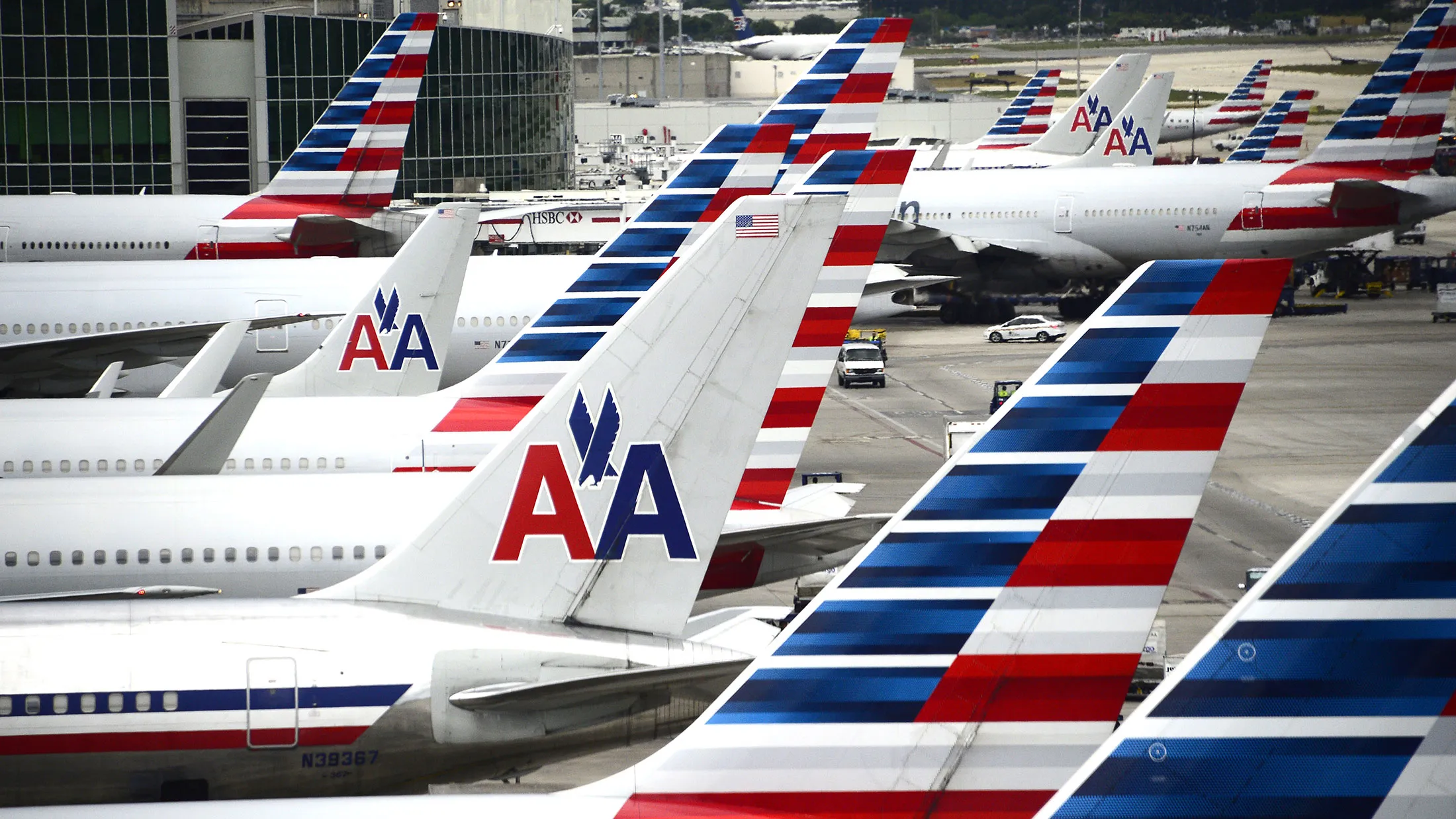 American Airlines passenger planes in Miami.
