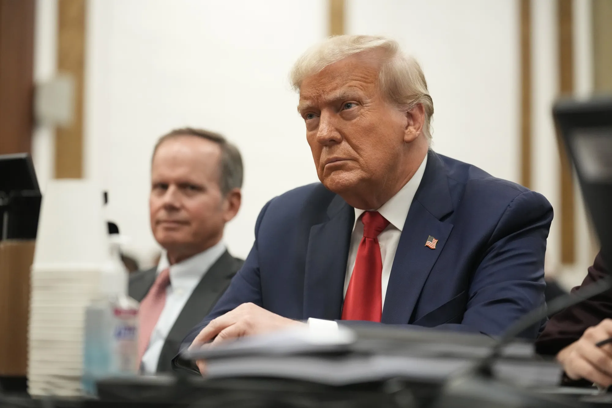 Donald Trump sits in the courtroom for his civil fraud trial at New York State Supreme Court in New York City on Oct. 17.