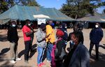 People line up to receive Covid vaccinations at a clinic in Harare, Zimbabwe, on July 8.&nbsp;