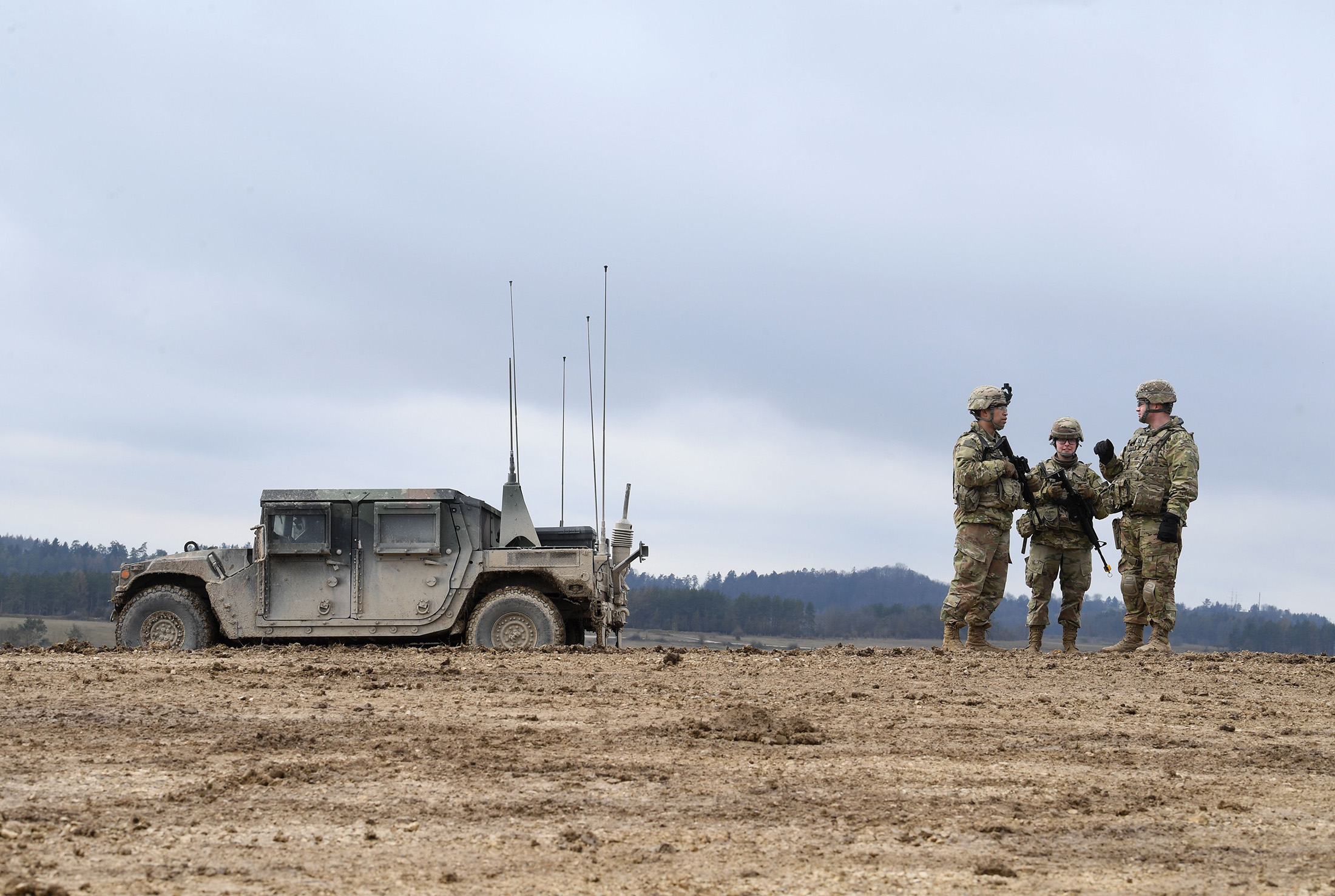 US soldiers&nbsp;in Grafenwoehr, southern Germany, on March 4.