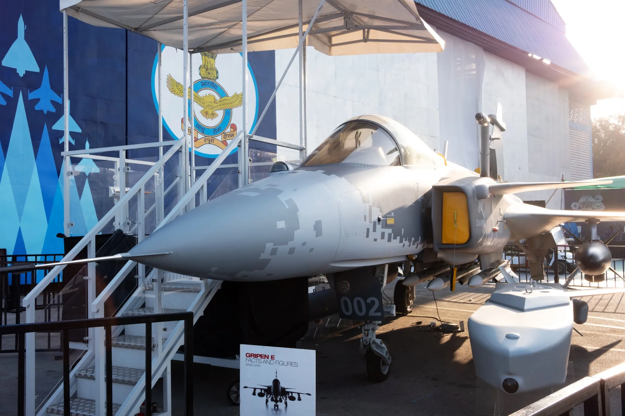 A Saab Gripen E smart fighter aircraft.
