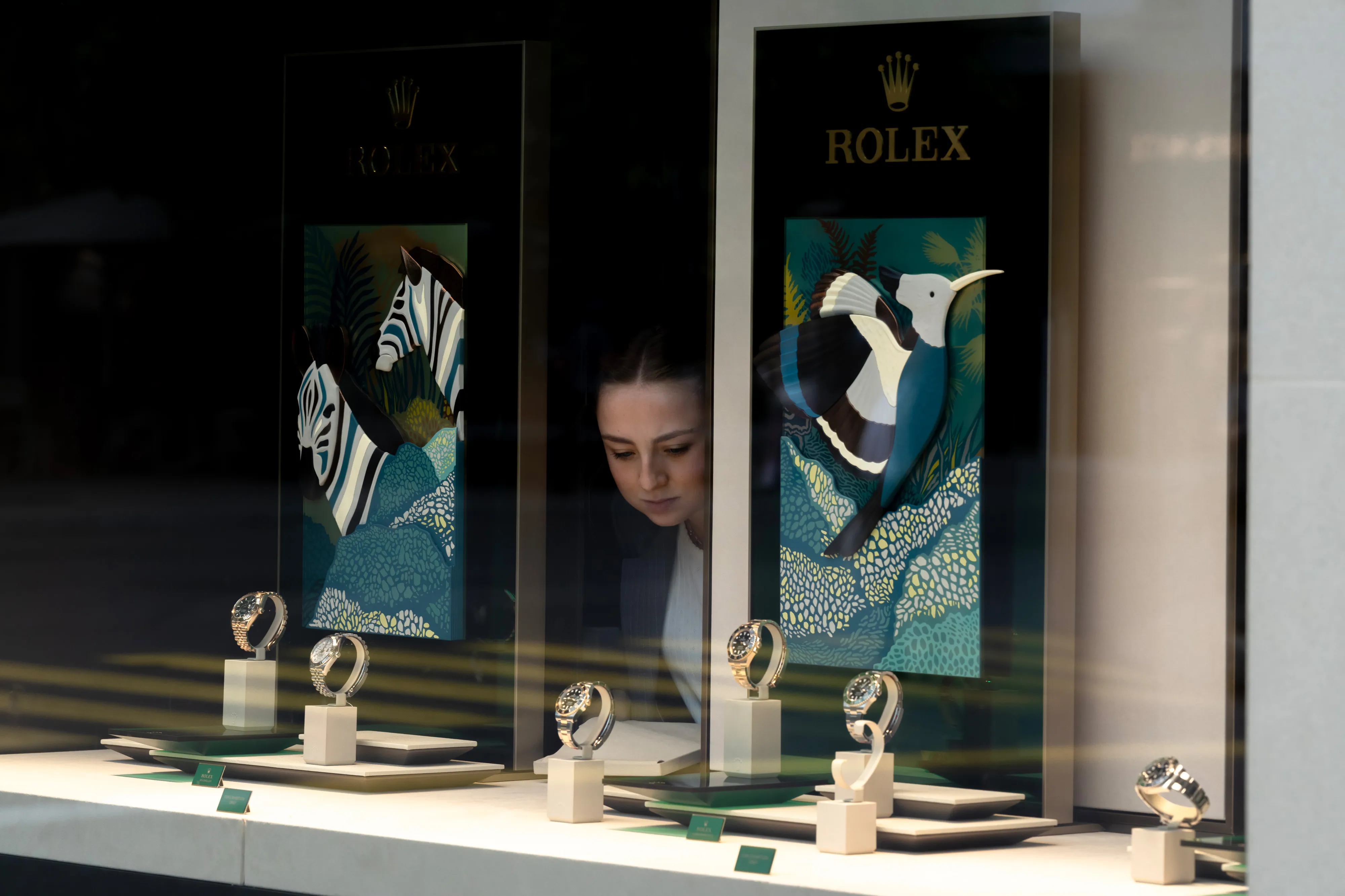 Rolex watches in a Bucherer store in Geneva, Switzerland, on Aug. 5
