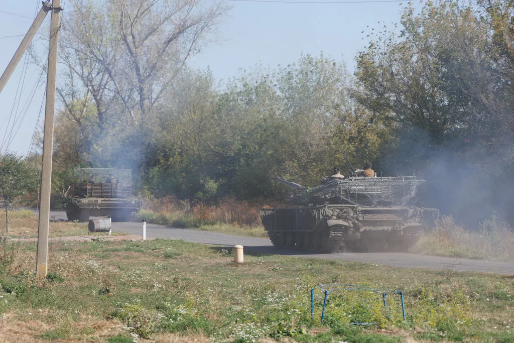 Ukrainian tanks&nbsp;in Kursk Region, Russia.