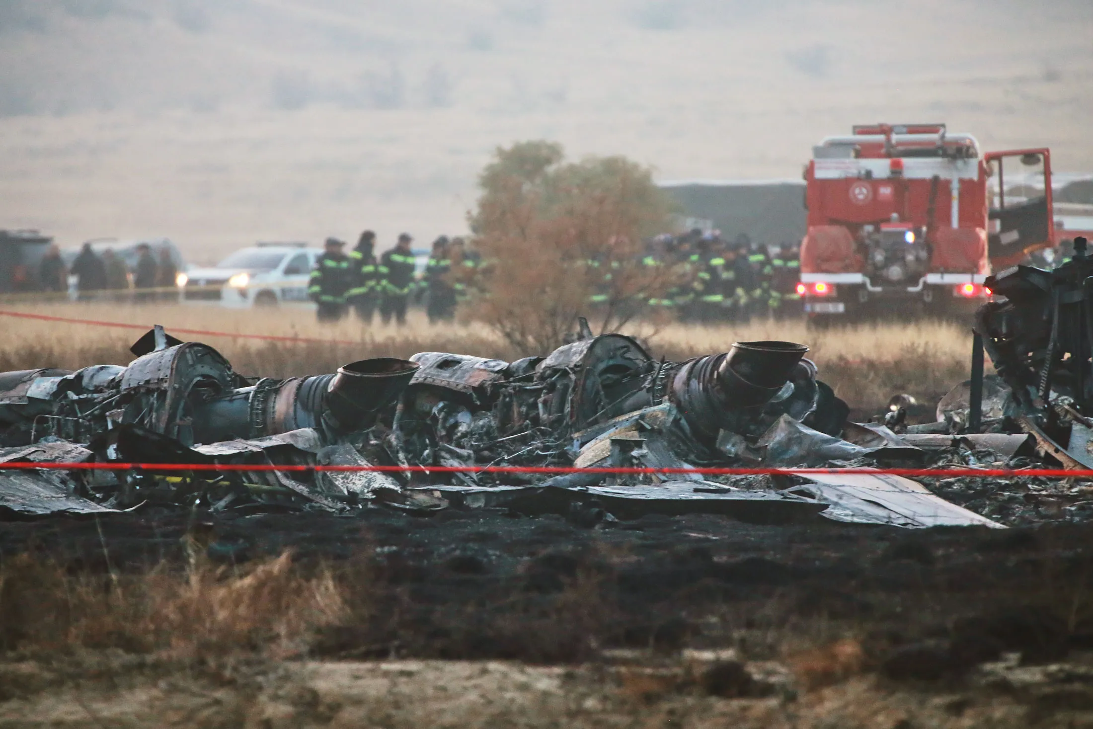 Debris at the crash site in Sighnaghi, Georgia, on Nov. 12.