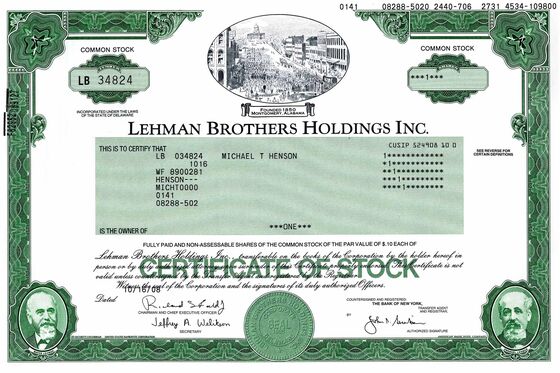 Collectors Are Shelling Out $395 for Bear Stearns Stock Certificates
