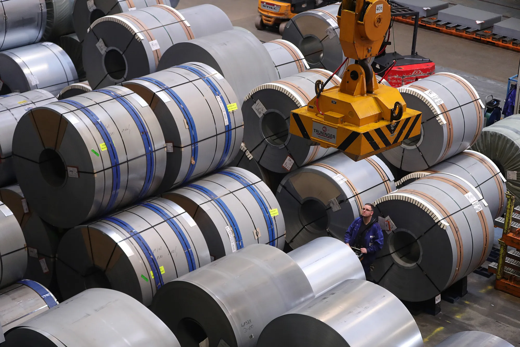Rolls of steel in Germany.