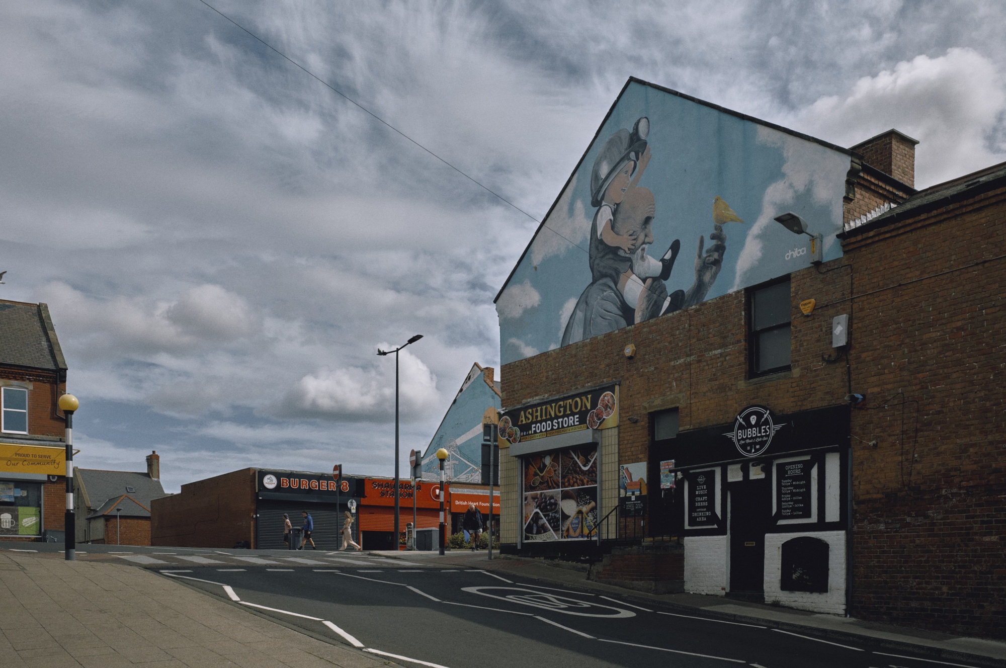 Today, a mural celebrating Ashington’s coal mining heritage. Photographer: Michael Vince Kim/Bloomberg