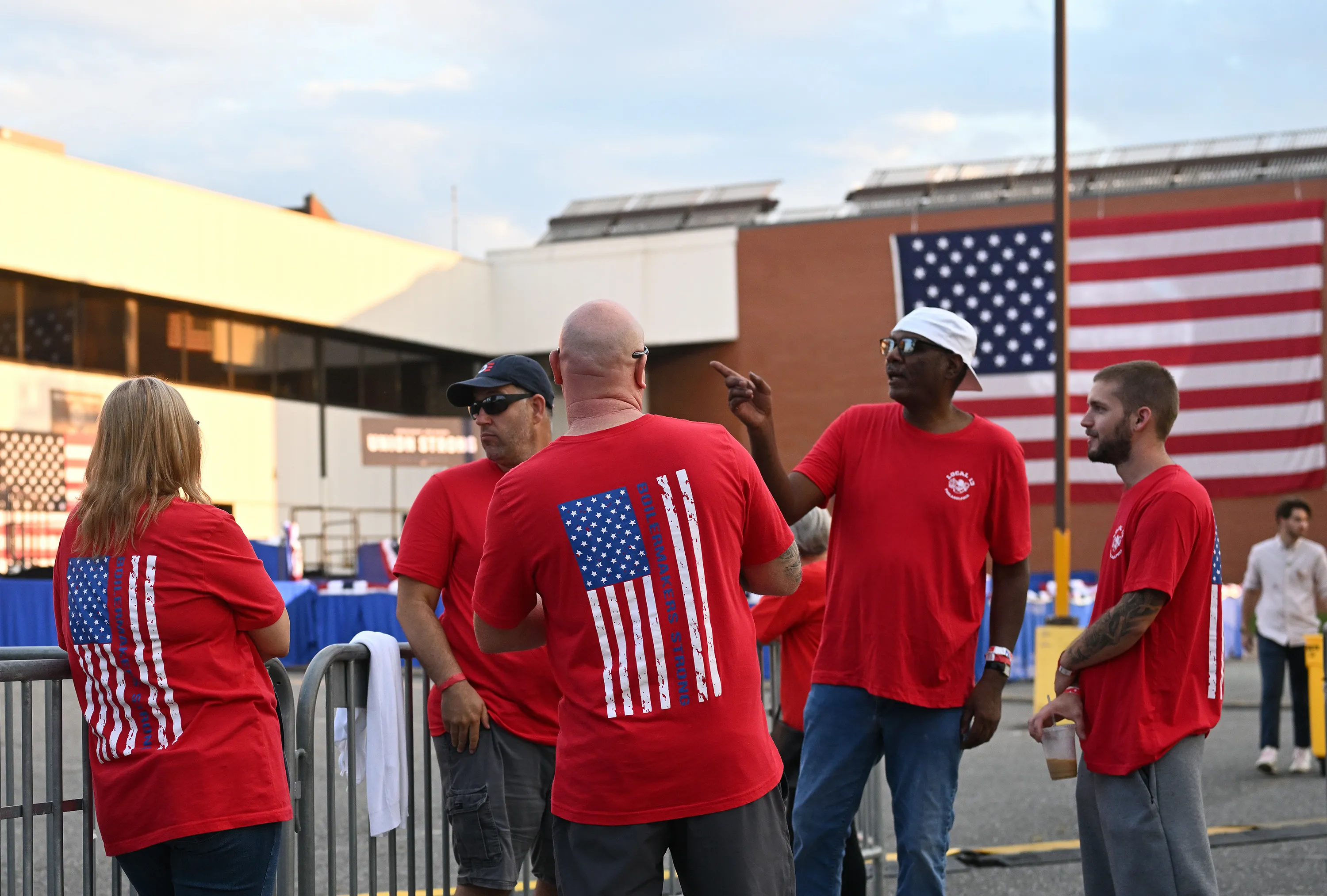 Union workers&nbsp;gather prior to Joe Biden’s address, in Philadelphia, Pennsylvania, US, on Sept. 4.&nbsp;