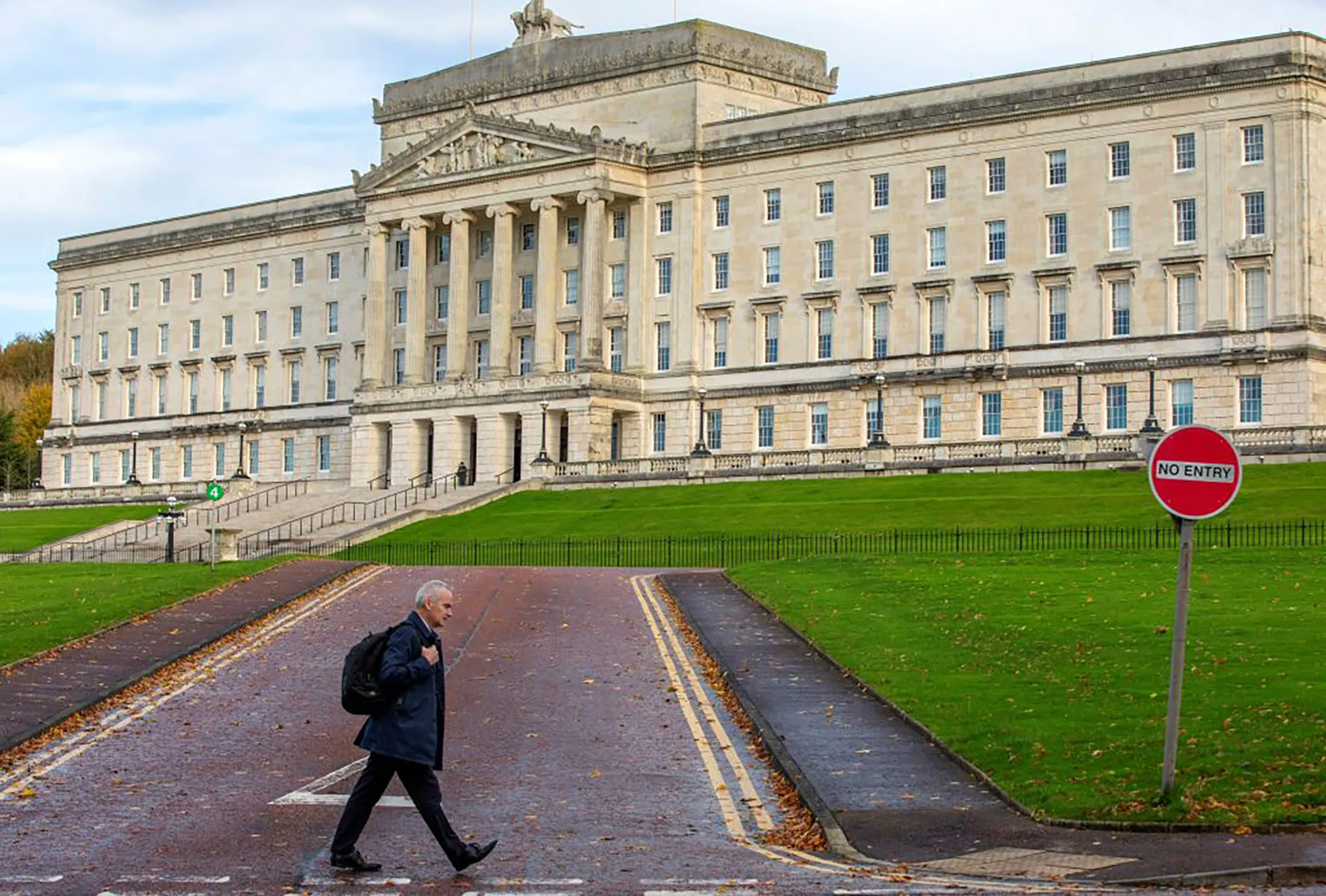The closed Stormont Estate in Belfast.