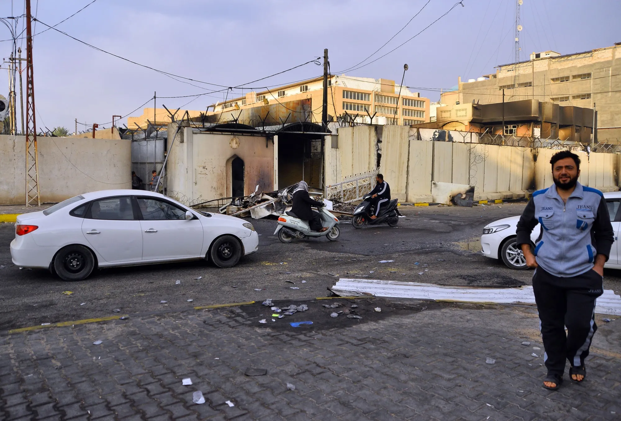 The burnt Iranian consulate in Najaf on Nov. 28, 2019.