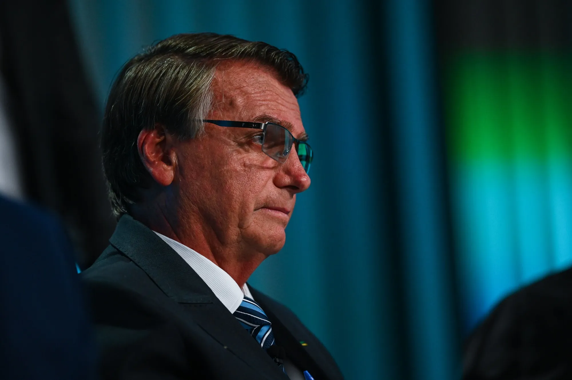 Jair Bolsonaro before the last televised presidential debate in Rio de Janeiro 