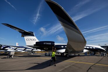 A GulfStream G700 business jet.