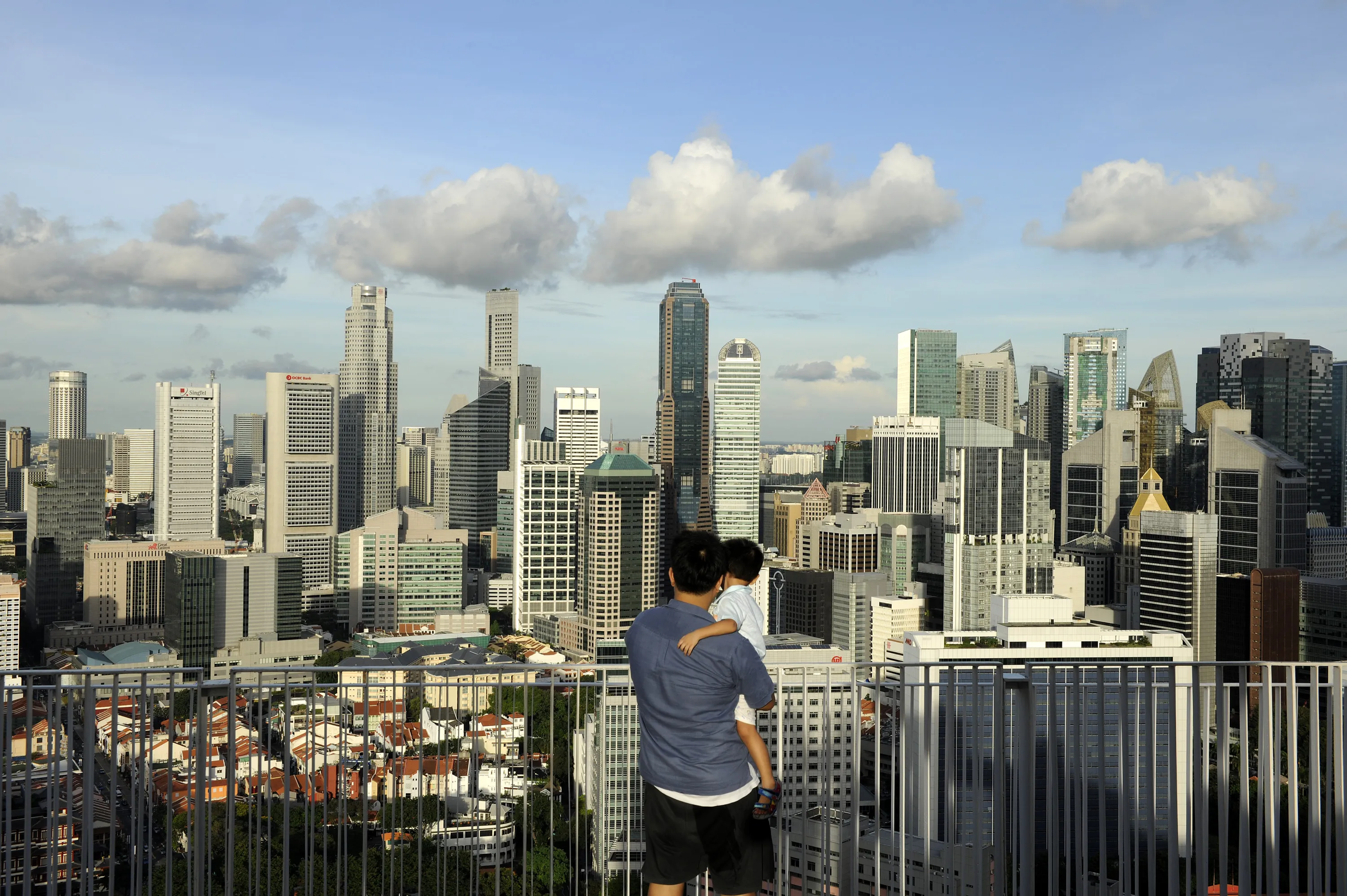 A view of the central business district in Singapore.
