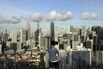 A view of the central business district in Singapore.
