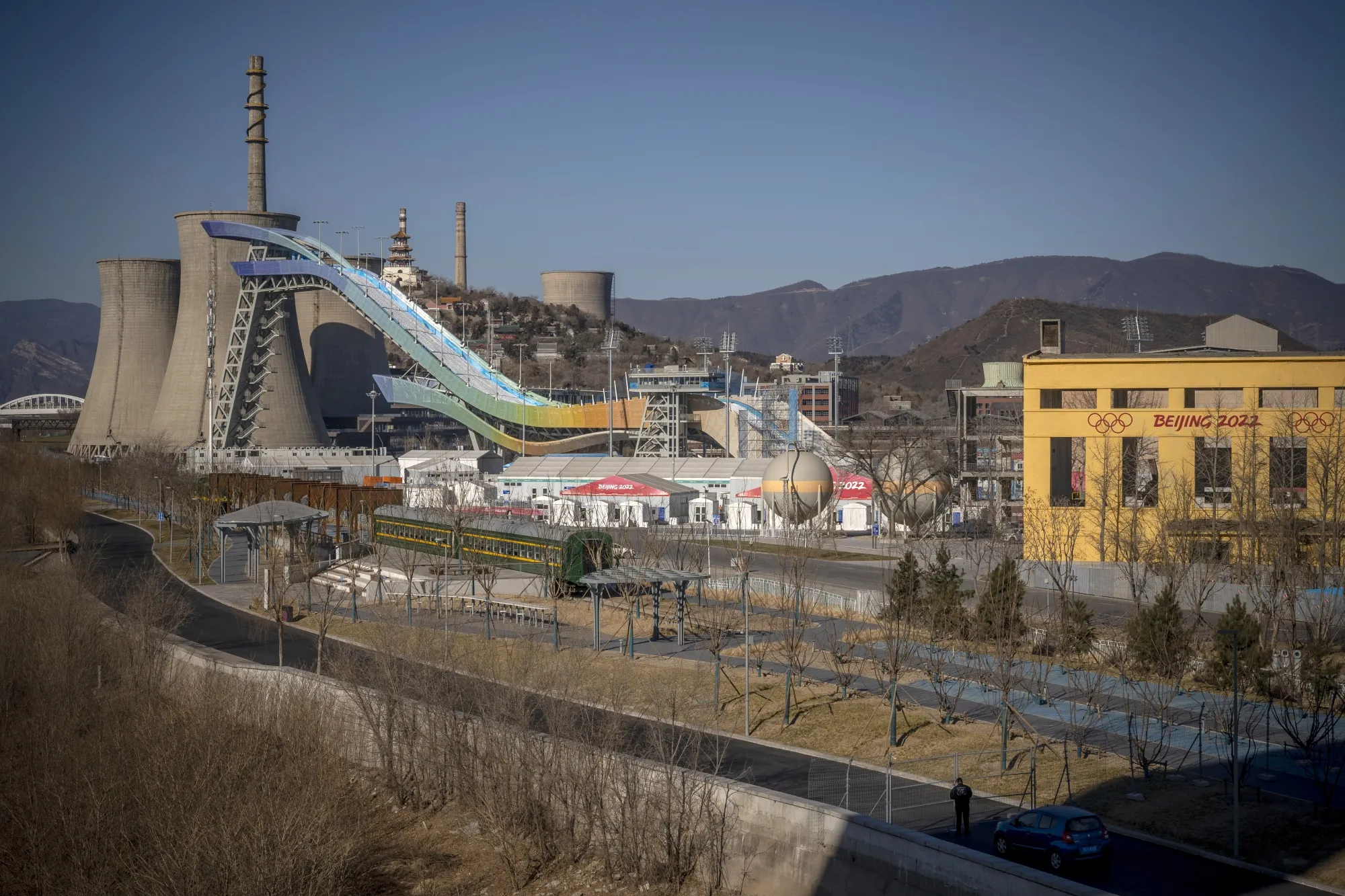 The Big Air Shougang, venue for the freestyle skiing and snowboard events for the Beijing 2022 Winter Olympic and Paralympic Games.