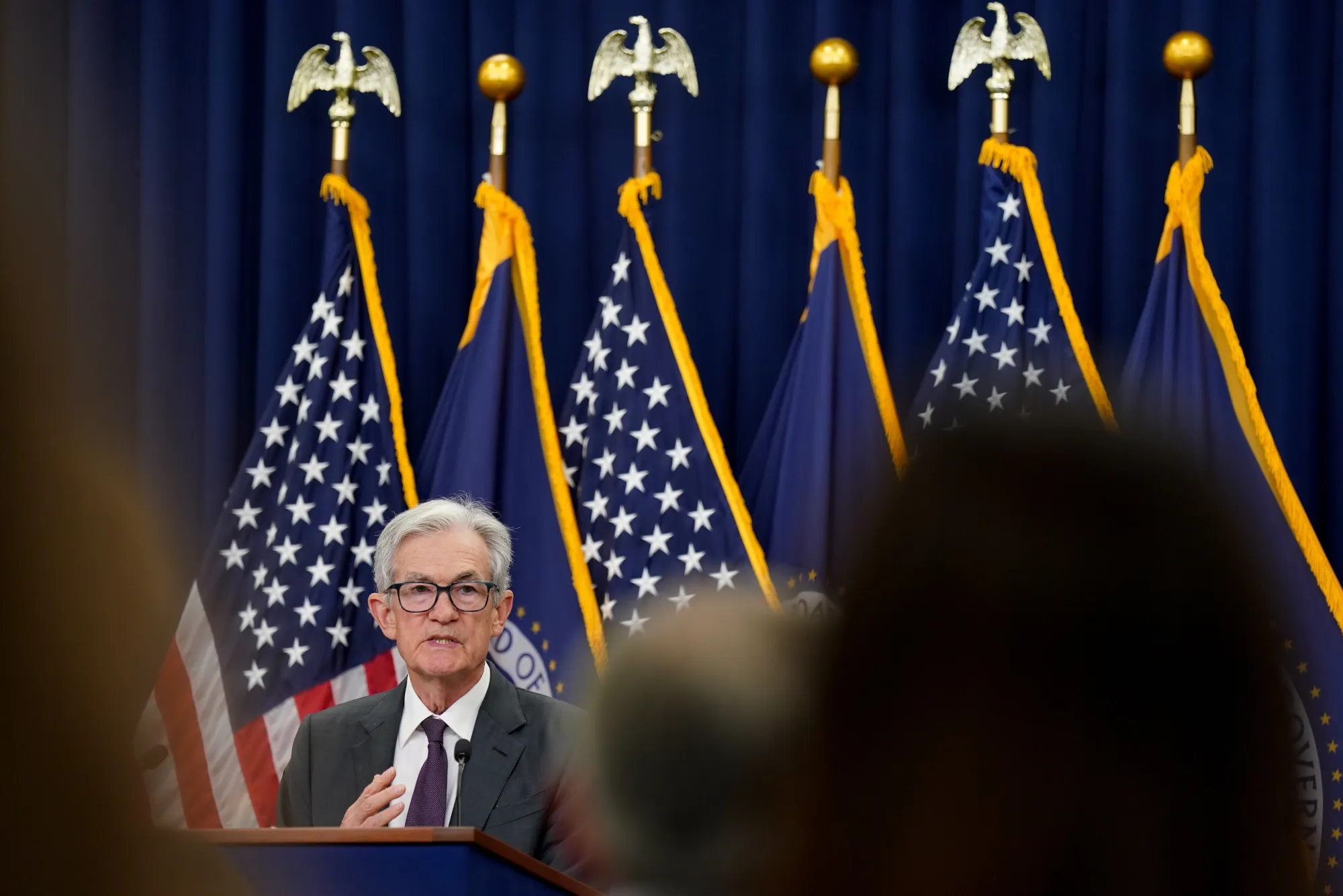 Jerome Powell, chairman of the US Federal Reserve, during a news conference following a Federal Open Market Committee (FOMC) meeting in Washington, DC, US, on Wednesday, July 30, 2025.&nbsp;