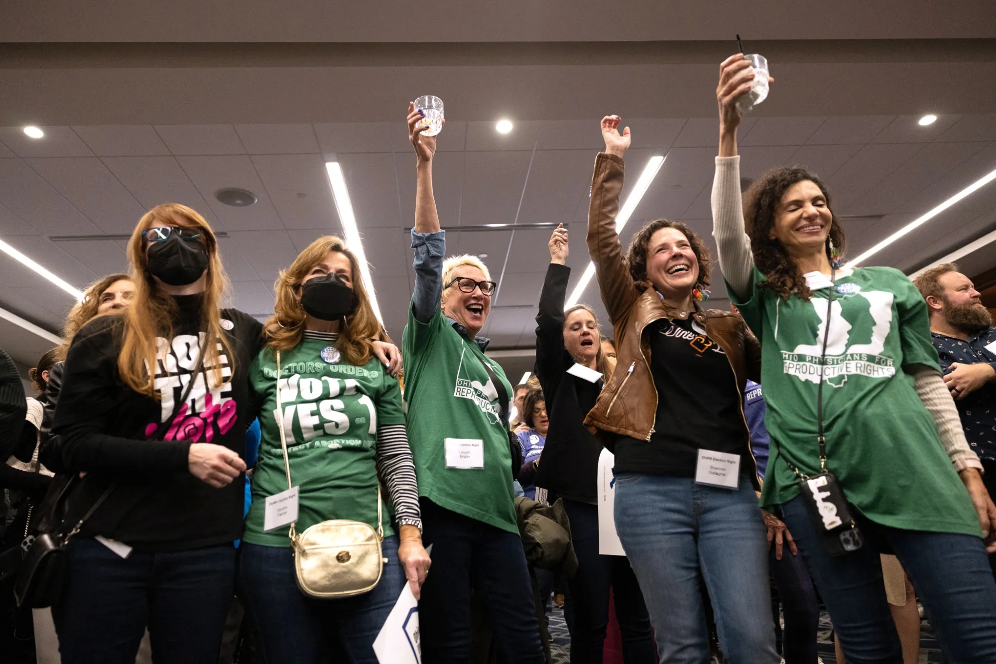 Abortion rights supporters celebrate the passing of&nbsp;Issue 1 in Columbus, Ohio on Nov. 7.