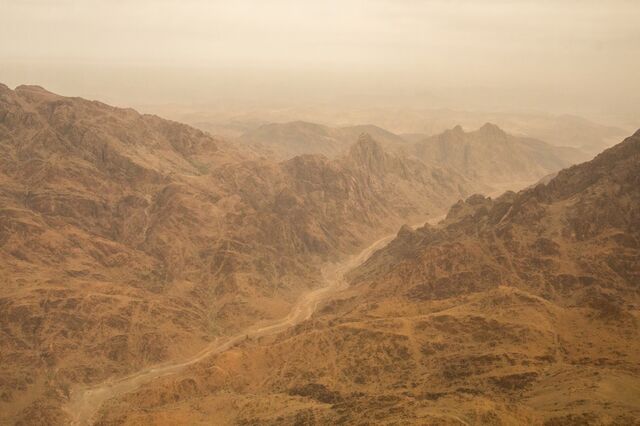 Mountains that Neom planners intend to turn into a ski area.