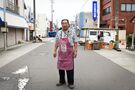 “I have been working in this market for 50 years, since I was 26. The market used to be very busy and it was hard to even find a space for my booth to sell products. But now the street is almost empty,” said Kakuya Konno, 76, in Gojome. 