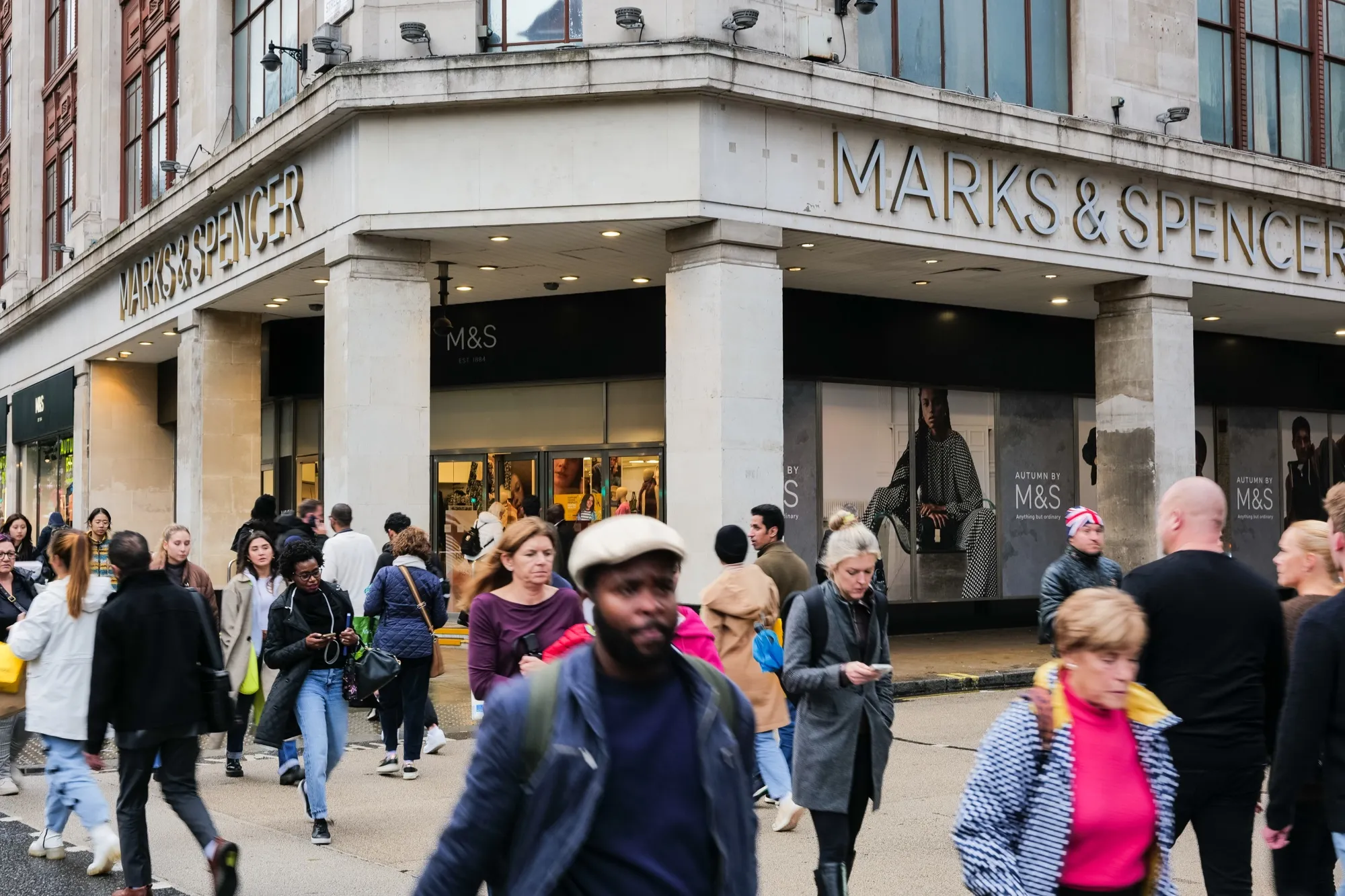 Shoppers on Oxford Street in London.