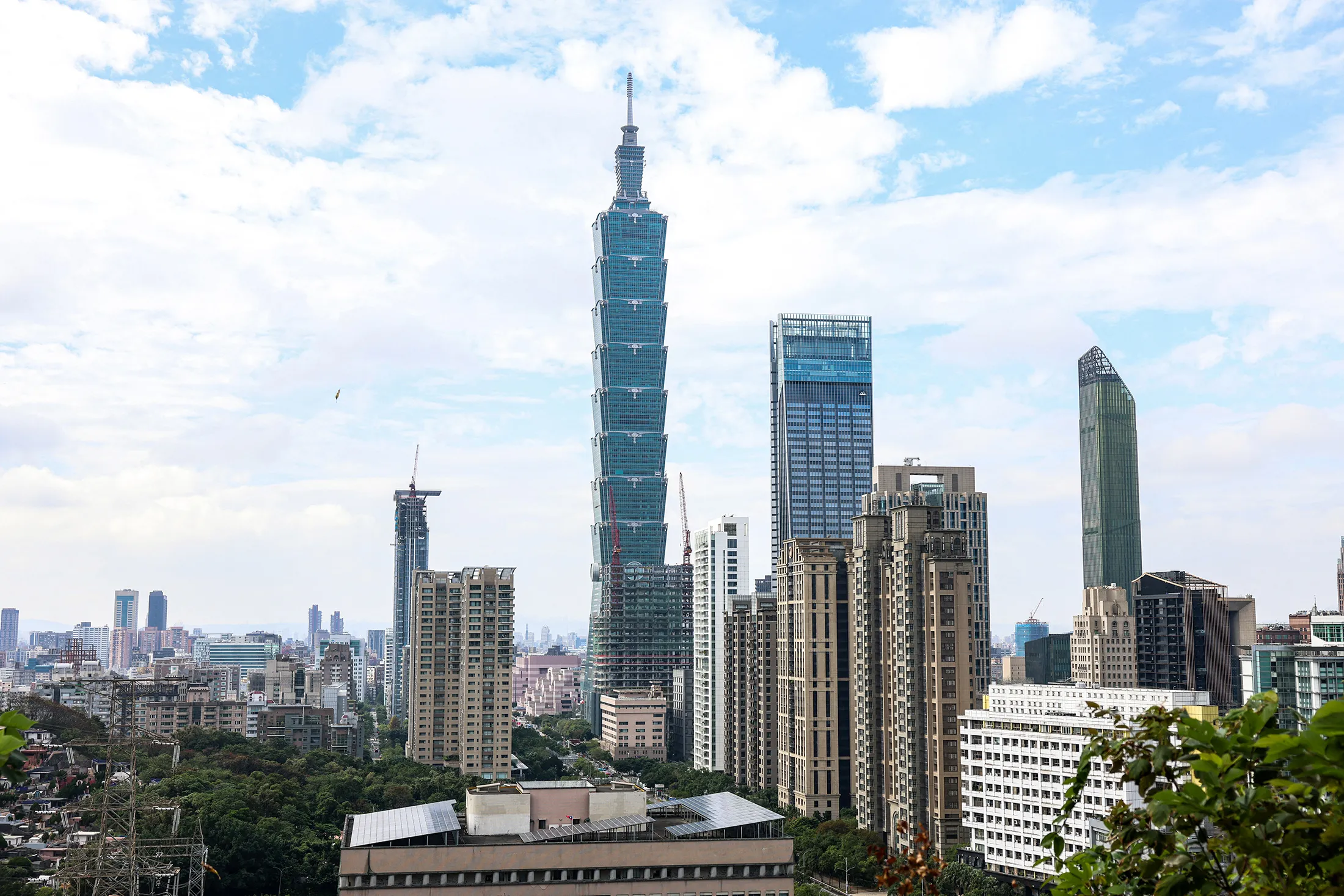Buildings in the skyline of&nbsp;Taipei, Taiwan.
