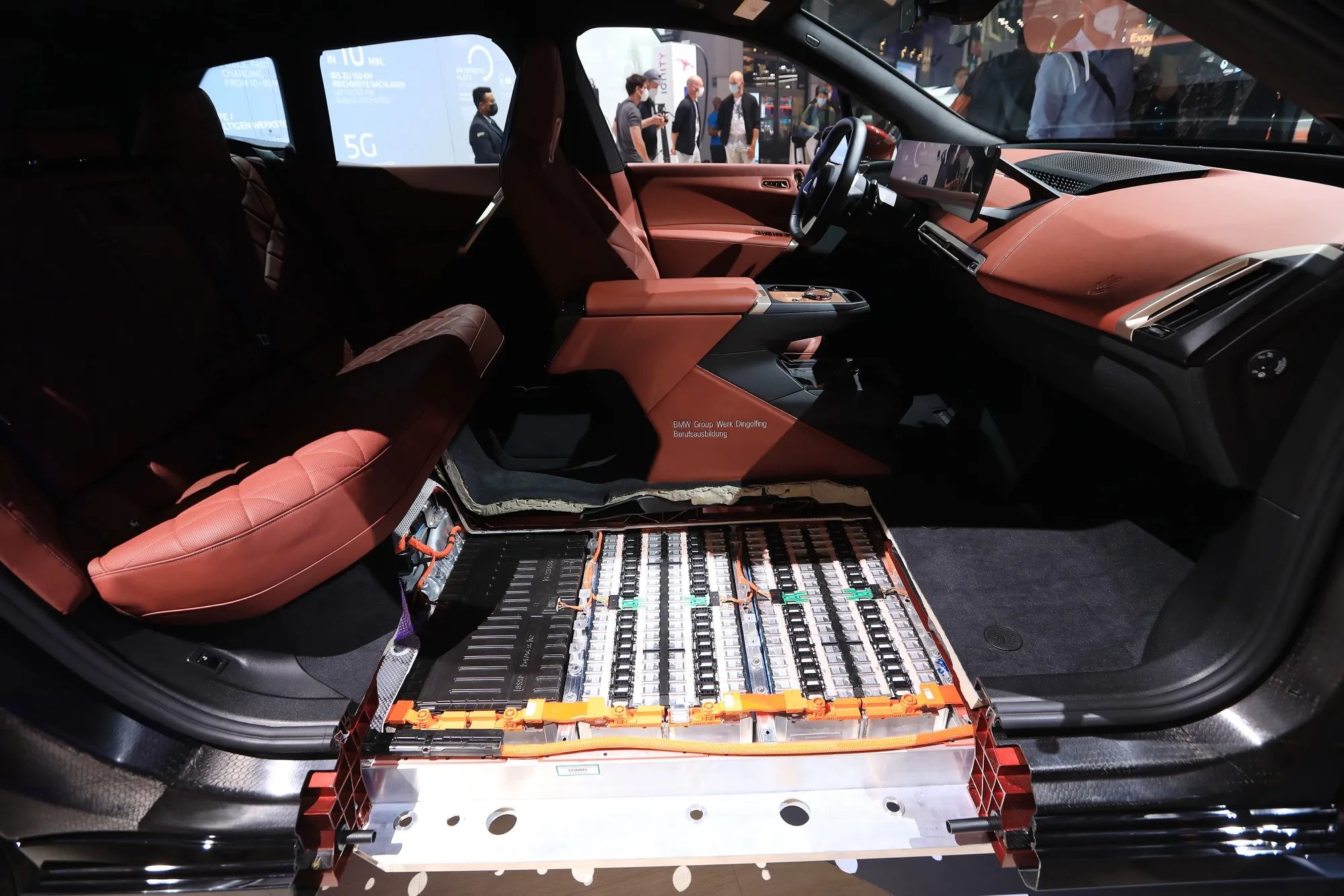 The battery pack of a BMW SUV.